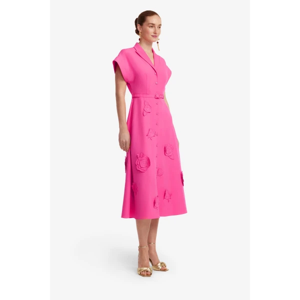 Leo Lin Aubrey Appliqué Shirt Midi Dress, view 4