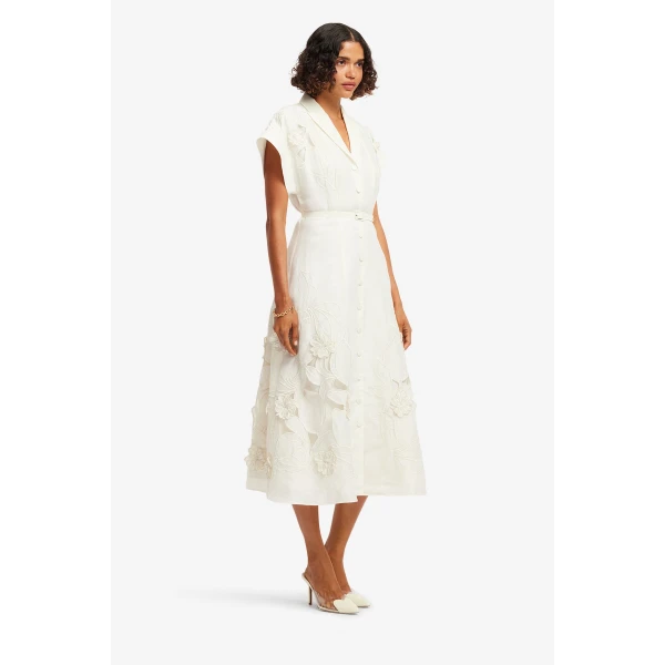 Leo Lin Aubrey Appliqué Shirt Midi Dress, view 4