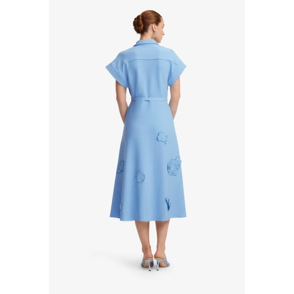 Leo Lin Aubrey Appliqué Shirt Midi Dress, view 5