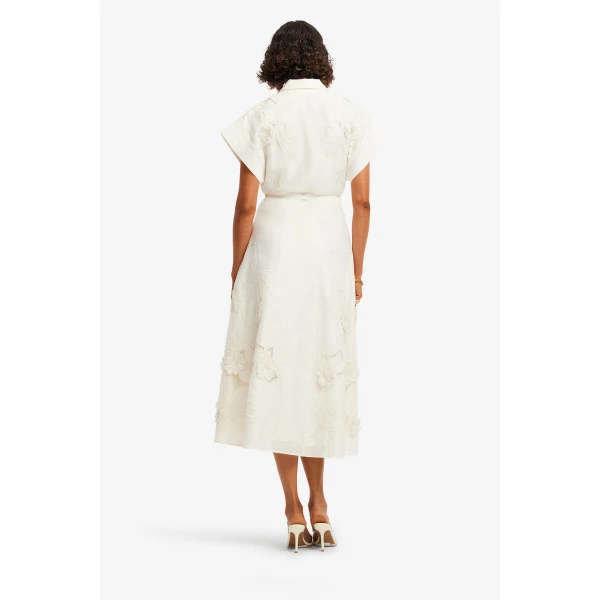 Leo Lin Aubrey Appliqué Shirt Midi Dress, view 5