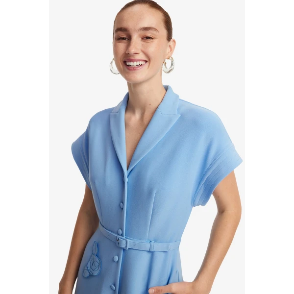 Leo Lin Aubrey Appliqué Shirt Midi Dress, view 6