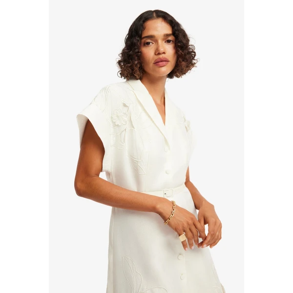 Leo Lin Aubrey Appliqué Shirt Midi Dress, view 6