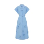 Leo Lin Aubrey Appliqué Shirt Midi Dress