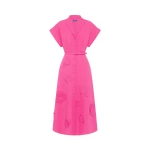 Leo Lin Aubrey Appliqué Shirt Midi Dress