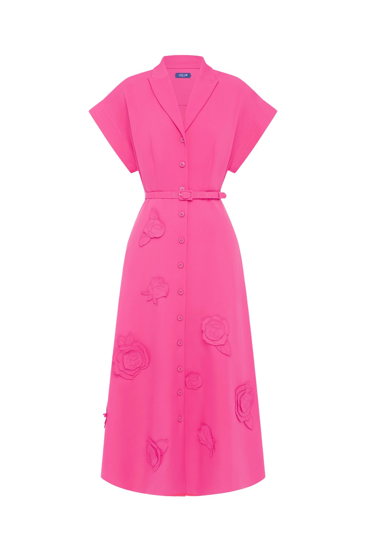 Leo Lin Aubrey Appliqué Shirt Midi Dress  - Leo Lin Dress - Australian Luxury Fashion - Shop at Luxury Shoes 