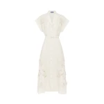 Leo Lin Aubrey Appliqué Shirt Midi Dress