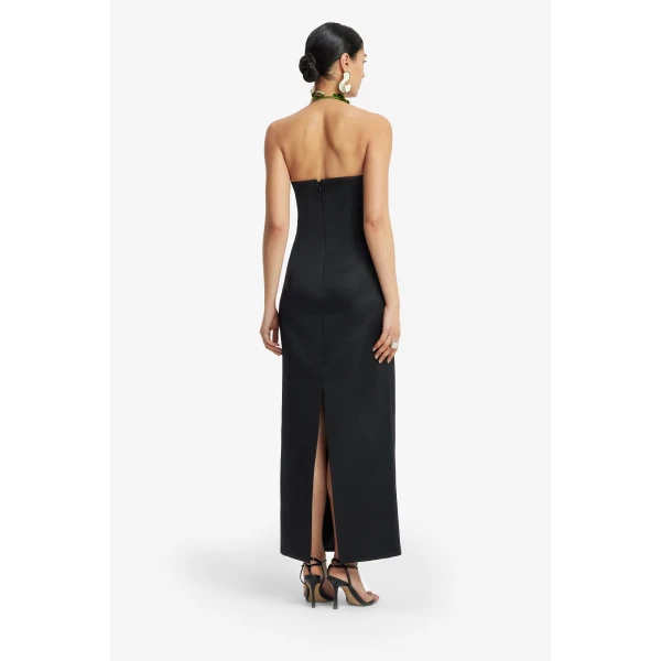 Leo Lin Ava Halterneck Appliqué Floral Bustier Maxi Dress, view 5