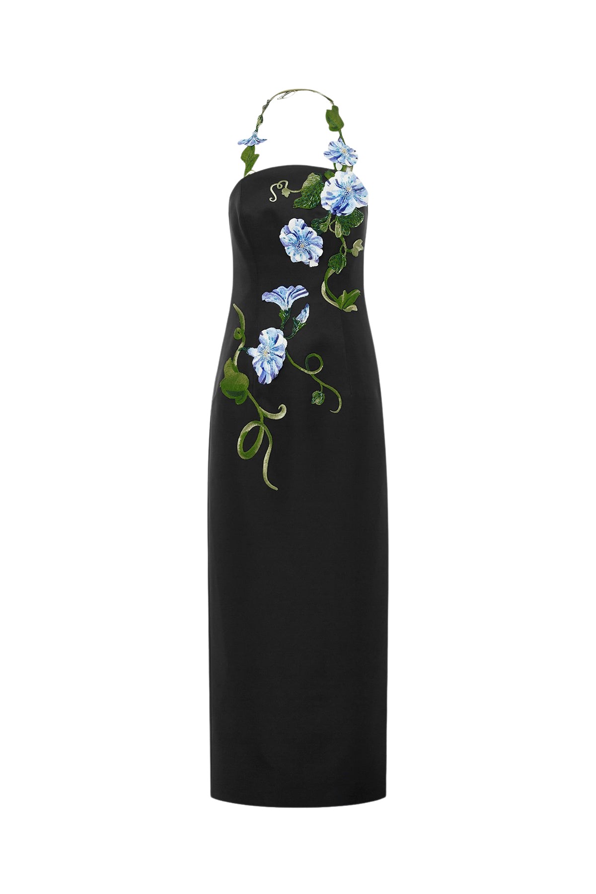 Leo Lin Ava Halterneck Appliqué Floral Bustier Maxi Dress  - Leo Lin Dress - Australian Luxury Fashion - Shop at Luxury Shoes 