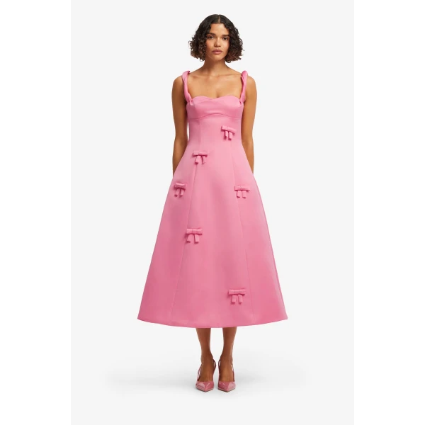 Leo Lin Beatrice Bow Midi Dress, view 2