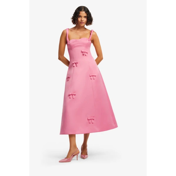 Leo Lin Beatrice Bow Midi Dress, view 3