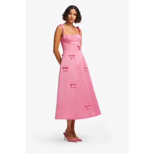 Leo Lin Beatrice Bow Midi Dress, view 4