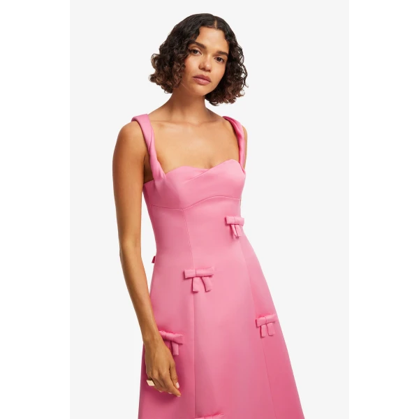 Leo Lin Beatrice Bow Midi Dress, view 6