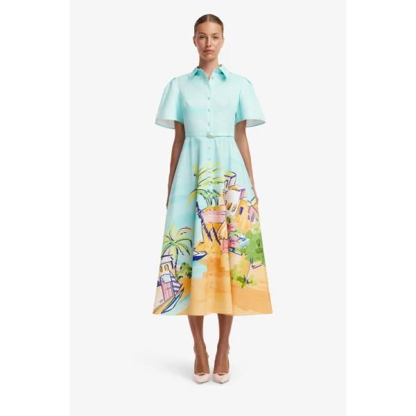 Leo Lin Bianca Short Sleeve Midi Dress, view 2