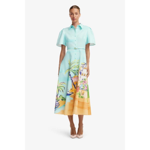 Leo Lin Bianca Short Sleeve Midi Dress, view 3