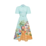 Leo Lin Bianca Short Sleeve Midi Dress