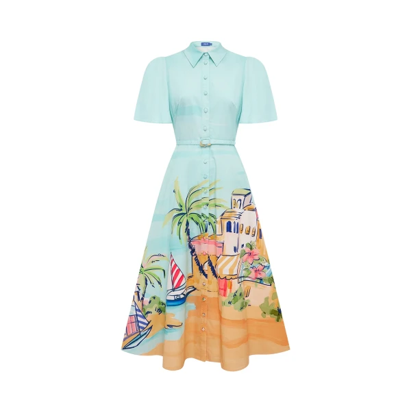 Leo Lin Bianca Short Sleeve Midi Dress