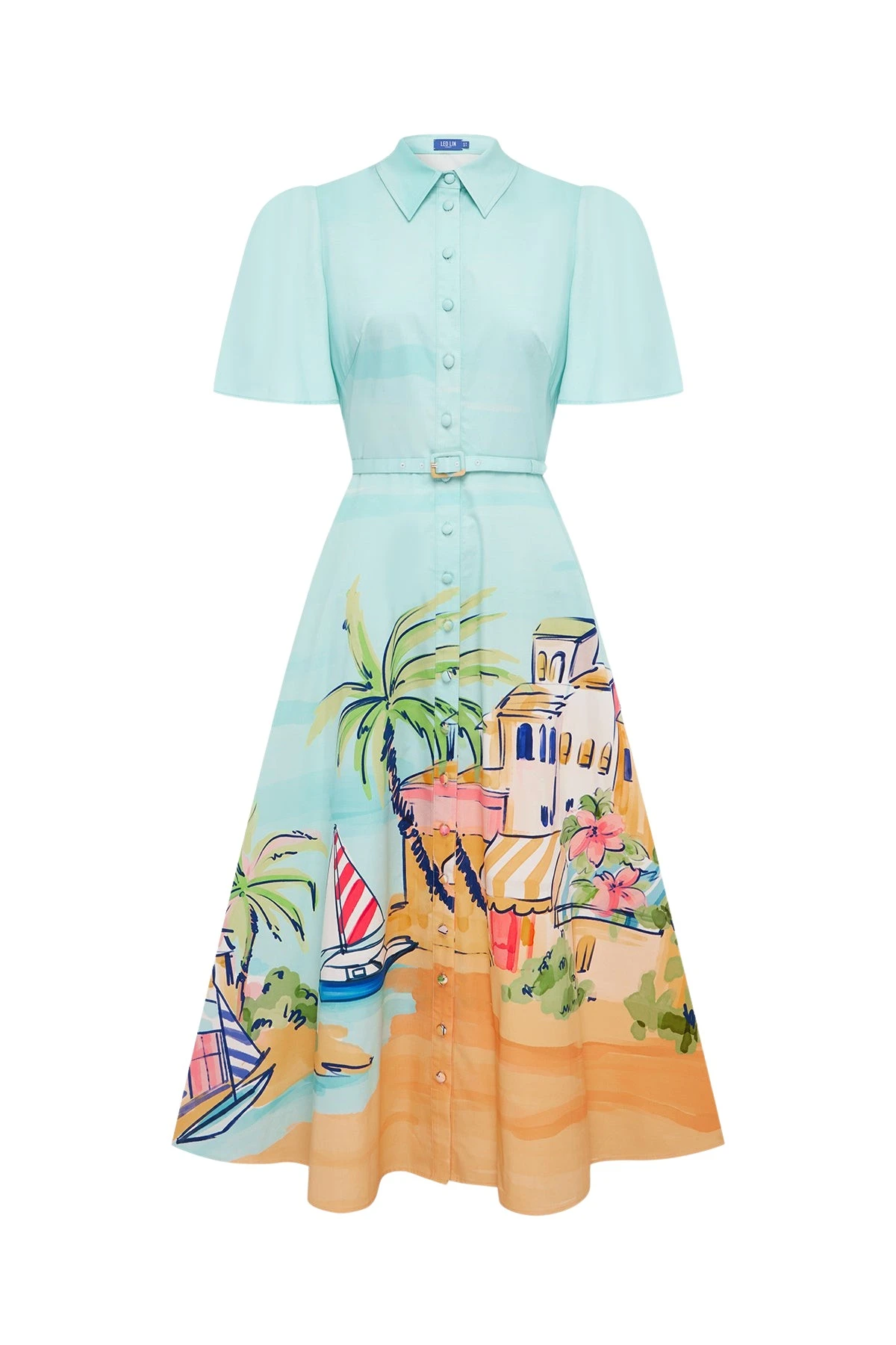 Leo-Lin-Bianca-Short-Sleeve-Midi-Dress-765105_nobg Leo Lin Bianca Short Sleeve Midi Dress