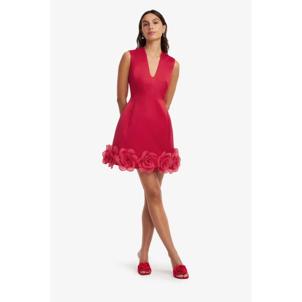 Leo Lin Bree V Neck Mini Dress, view 3