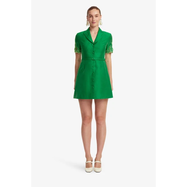 Leo Lin Brigitte Appliqué Mini Dress, view 2