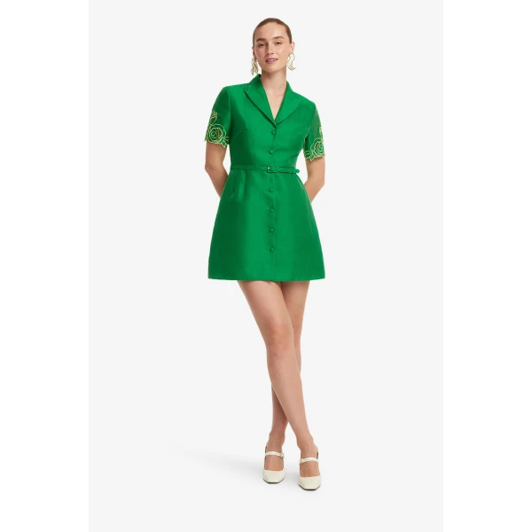 Leo Lin Brigitte Appliqué Mini Dress, view 3