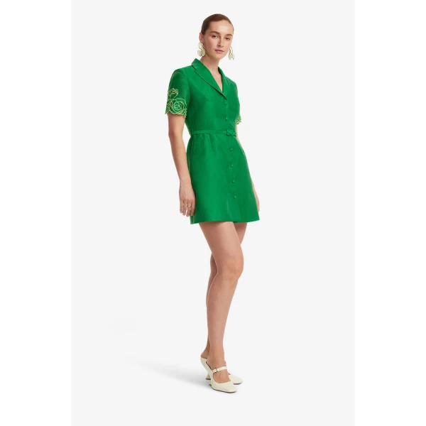 Leo Lin Brigitte Appliqué Mini Dress, view 4