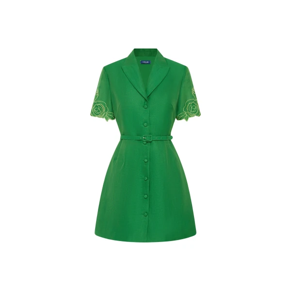 Leo Lin Brigitte Appliqué Mini Dress
