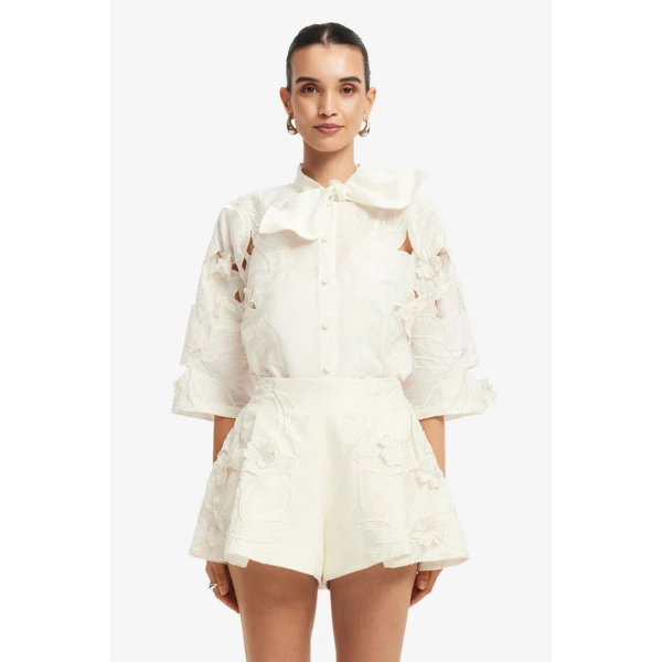 Leo Lin Abby Appliqué Shorts, view 2
