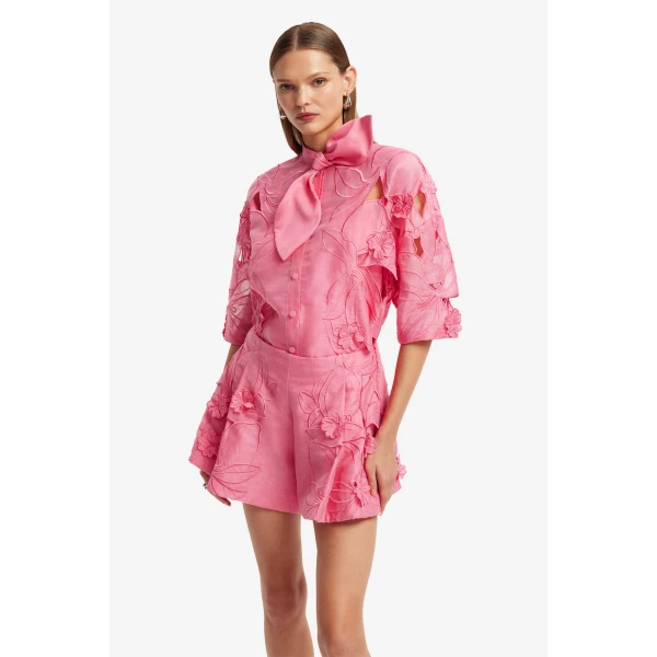 Leo Lin Abby Appliqué Shorts, view 6