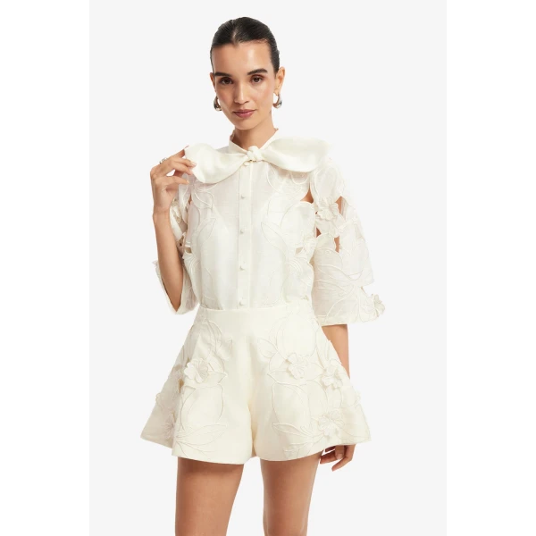 Leo Lin Abby Appliqué Shorts, view 6