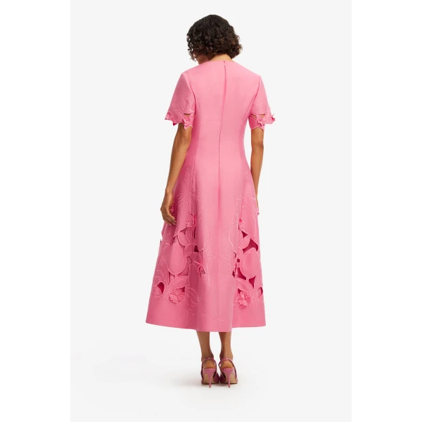 Leo Lin Caroline Appliqué Short Sleeve Midi Dress, view 5