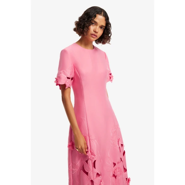 Leo Lin Caroline Appliqué Short Sleeve Midi Dress, view 6