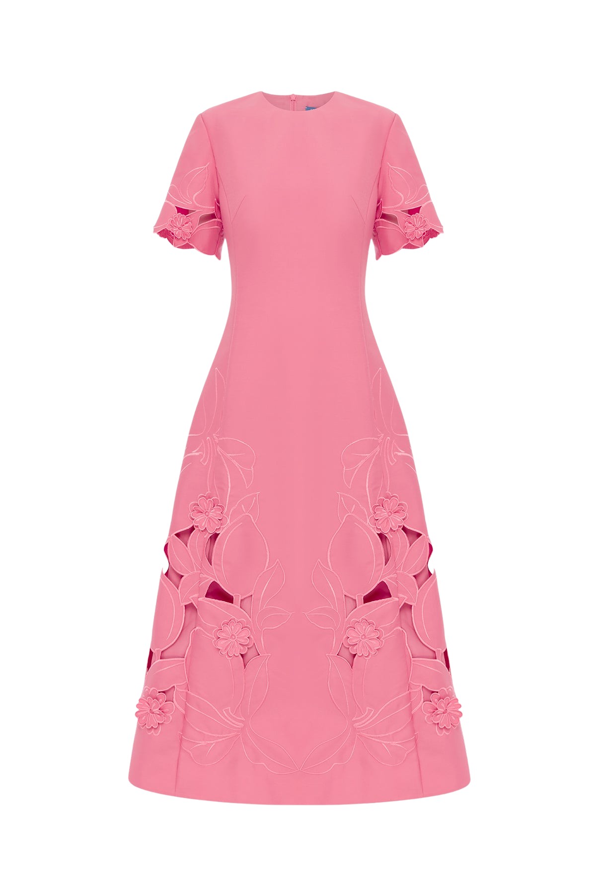 Leo Lin Caroline Appliqué Short Sleeve Midi Dress  - Leo Lin Dress - Australian Luxury Fashion - Shop at Luxury Shoes 
