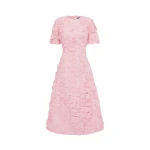 Leo Lin Caroline Lace Short Sleeves Midi Dress