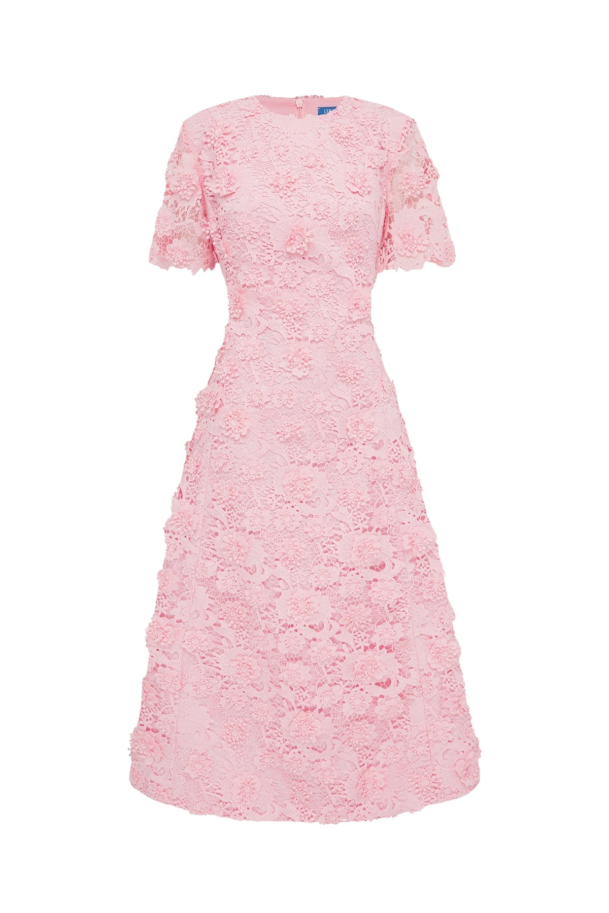 Leo Lin Caroline Lace Short Sleeves Midi Dress  - Leo Lin Dress - Australian Luxury Fashion - Shop at Luxury Shoes 