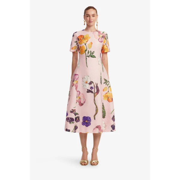 Leo Lin Caroline Short Sleeve Midi Dress, view 2