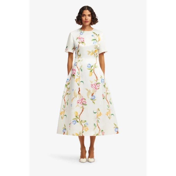 Leo Lin Caroline Short Sleeve Midi Dress, view 2