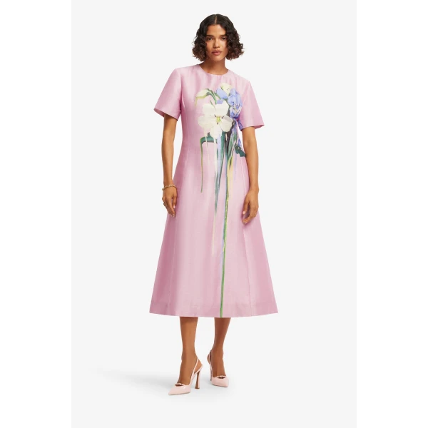 Leo Lin Caroline Short Sleeve Midi Dress, view 3