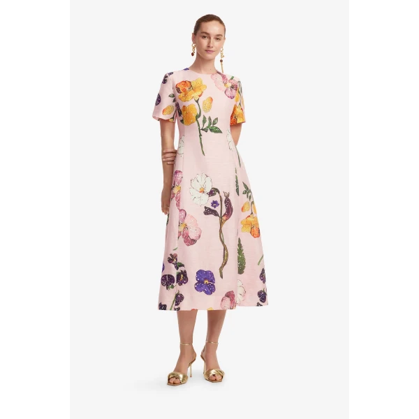 Leo Lin Caroline Short Sleeve Midi Dress, view 3