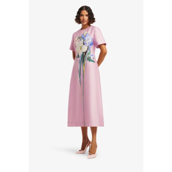 Leo Lin Caroline Short Sleeve Midi Dress, view 4