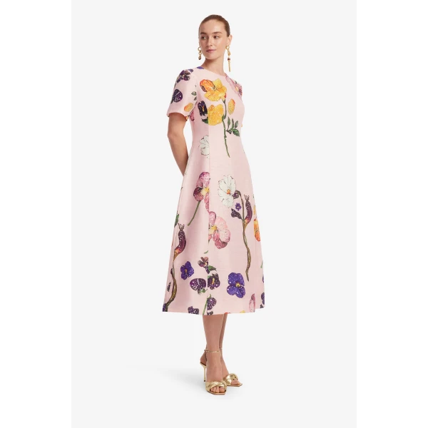 Leo Lin Caroline Short Sleeve Midi Dress, view 4