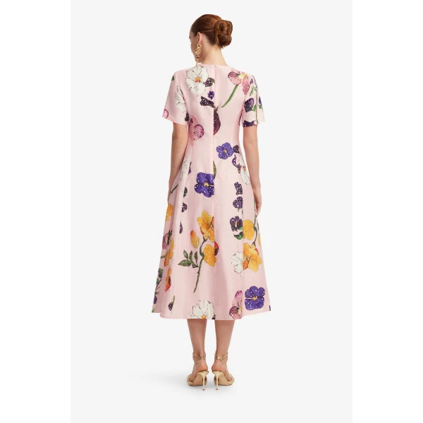 Leo Lin Caroline Short Sleeve Midi Dress, view 5