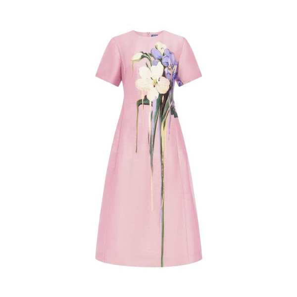 Leo Lin Caroline Short Sleeve Midi Dress
