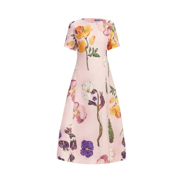 Leo Lin Caroline Short Sleeve Midi Dress