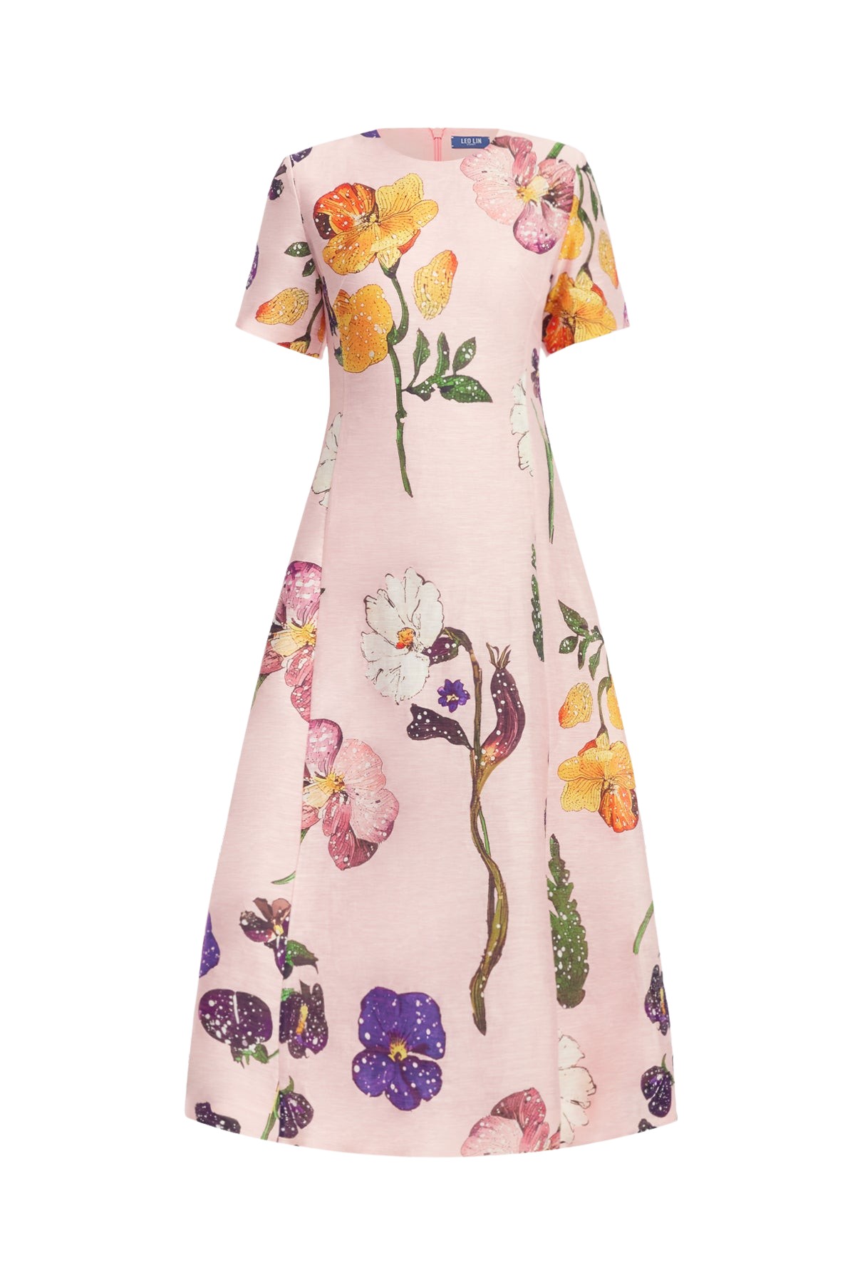 Leo Lin Caroline Short Sleeve Midi Dress  - Leo Lin Dress - Australian Luxury Fashion - Shop at Luxury Shoes 