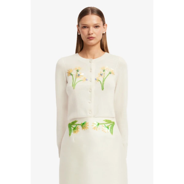 Leo Lin Claire Embellished Knit Cardigan, view 2