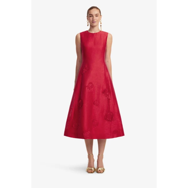 Leo Lin Cleo Appliqué Sleeveless Midi Dress, view 2