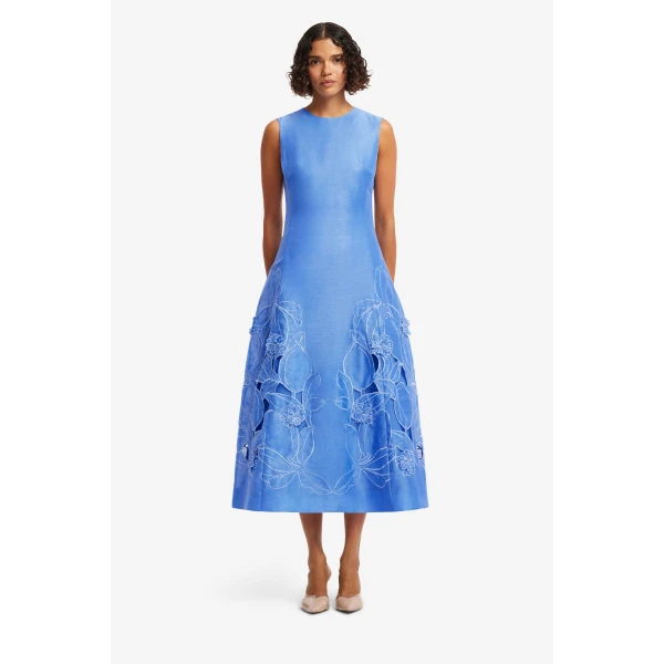 Leo Lin Cleo Appliqué Sleeveless Midi Dress, view 2
