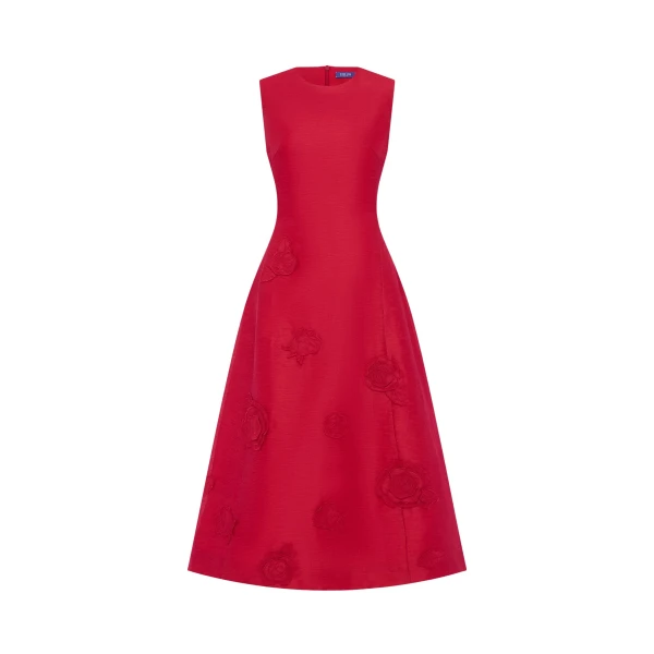 Leo Lin Cleo Appliqué Sleeveless Midi Dress