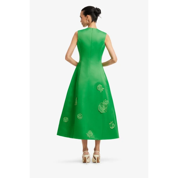 Leo Lin Cleo Appliqué Sleeveless Midi Dress, view 5