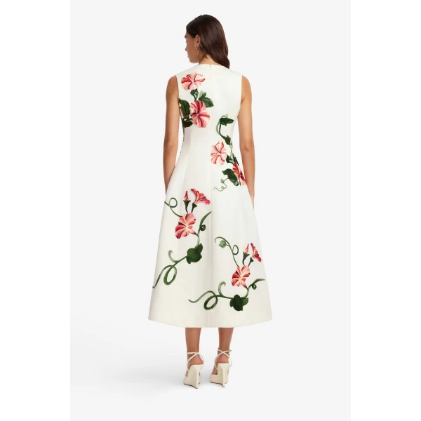 Leo Lin Cleo Appliqué Sleeveless Midi Dress, view 5